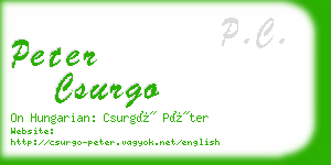 peter csurgo business card